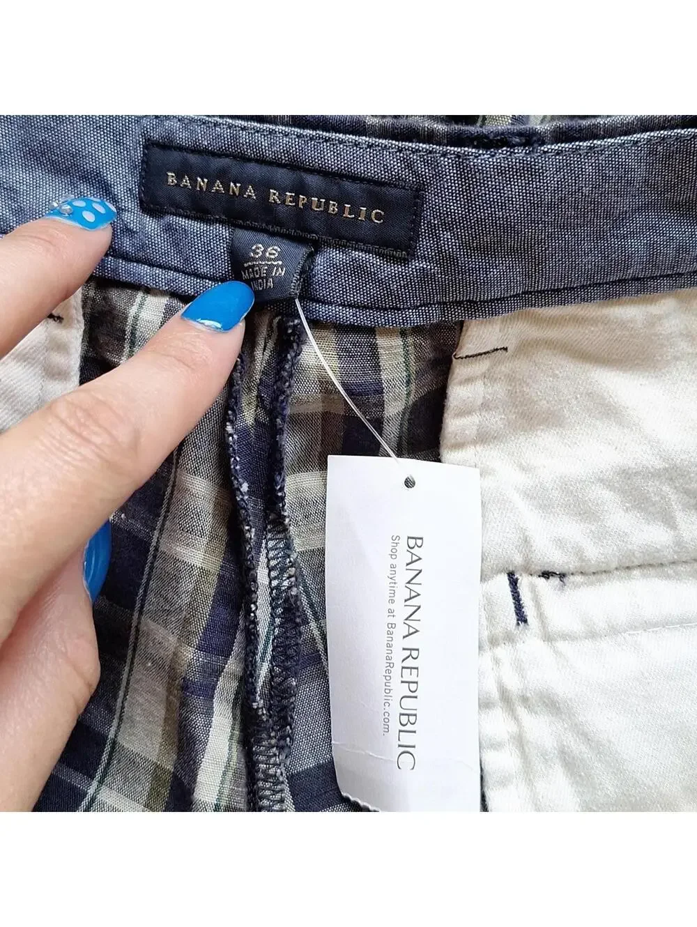 Nwt Banana Republic Plaid Short Size 36